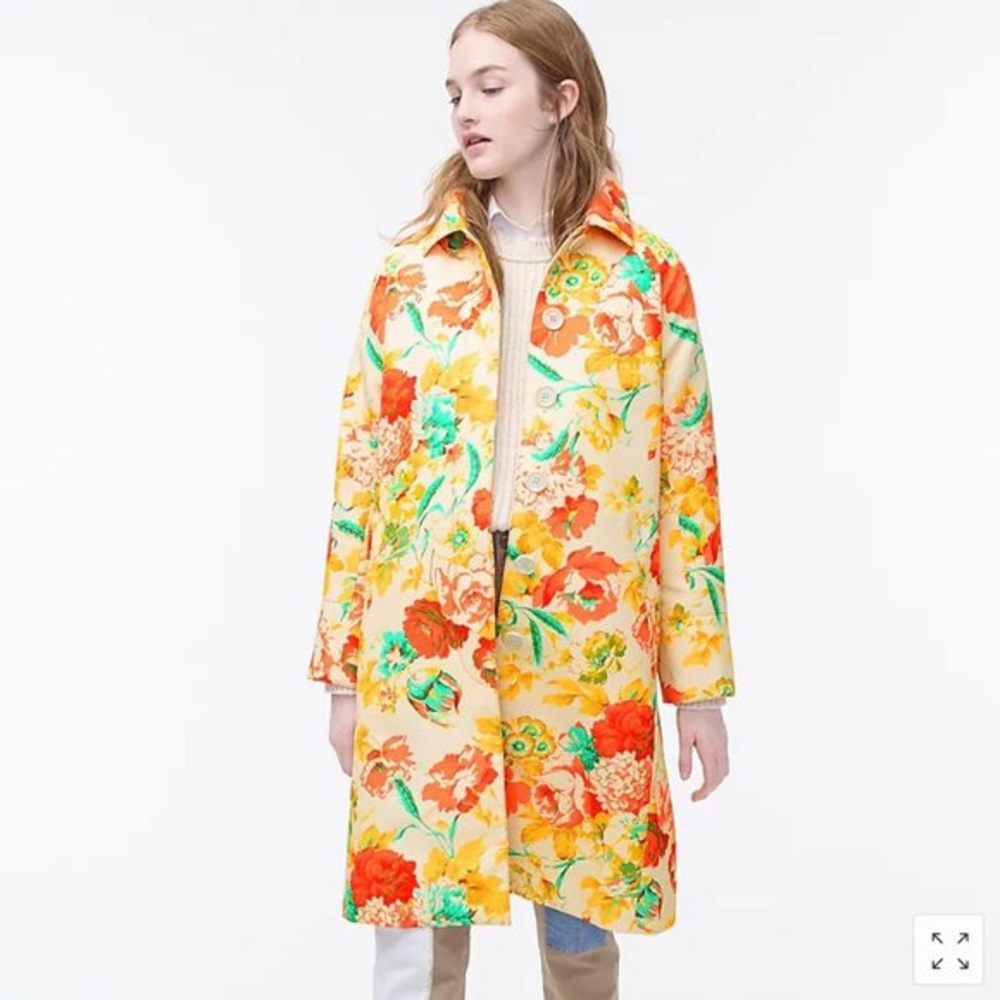 J. Crew Collection trench coat in floral print